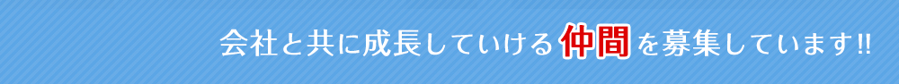 会社と共に成長していける仲間を募集しています！！